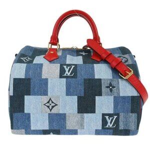 Louis Vuitton Denim Square Patchwork Speedy Bandouliere 30 M45041 MB4199 145841